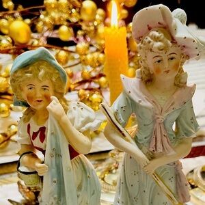 Charming French Porcelain Figurines - Blue and White